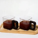 ماگ قهوه دسته چوبی