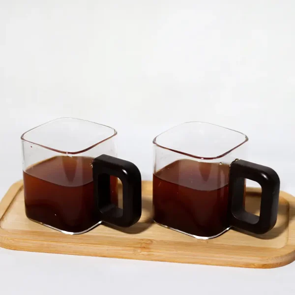 ماگ قهوه دسته چوبی